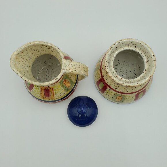 Pfaltzgraff Sedona Creamer & Sugar Bowl with Lid Speckled Creamer Set - Picture 3 of 15